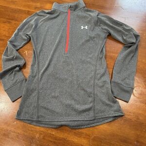 Under Armour HeatGear 1/2 Zip Tech Pullover Shirt Gray Women's‎ Small S